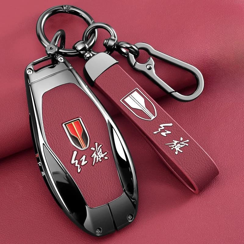 Premium Zinc Alloy Key Cover Case for Hongqi H5/HS5/H6/HS3/H9 (2024-2025) - Protective Key Fob Shell Keybag Keychain