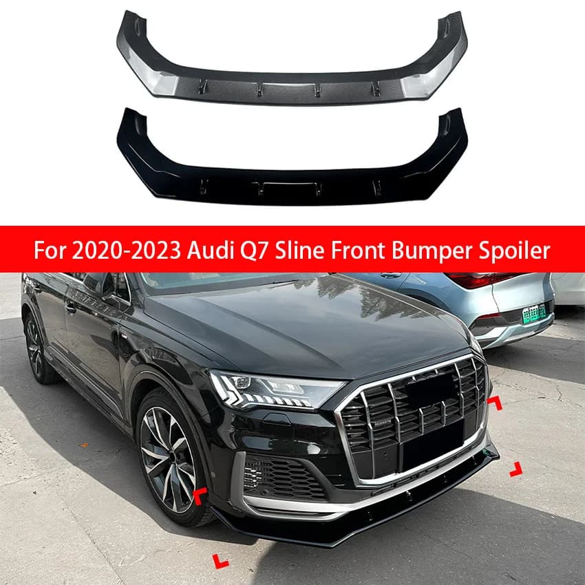 For 2020-2023 Audi Q7 Sline Car Front Bumper Lip Splitter Diffuser Spoiler Guard Bumper Cover Body Kit Car Accessories