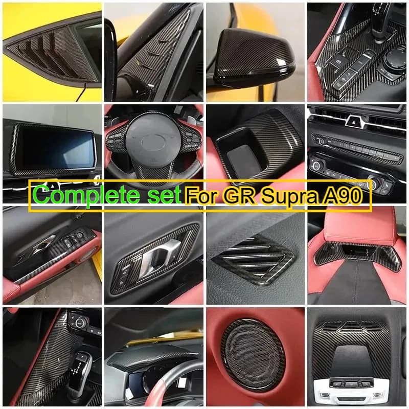 For Toyota GR Supra A90 19-25 Interior Car Accessrories ABS Carbon Fiber Car Center Console Control Panel Navigation Frame Trim