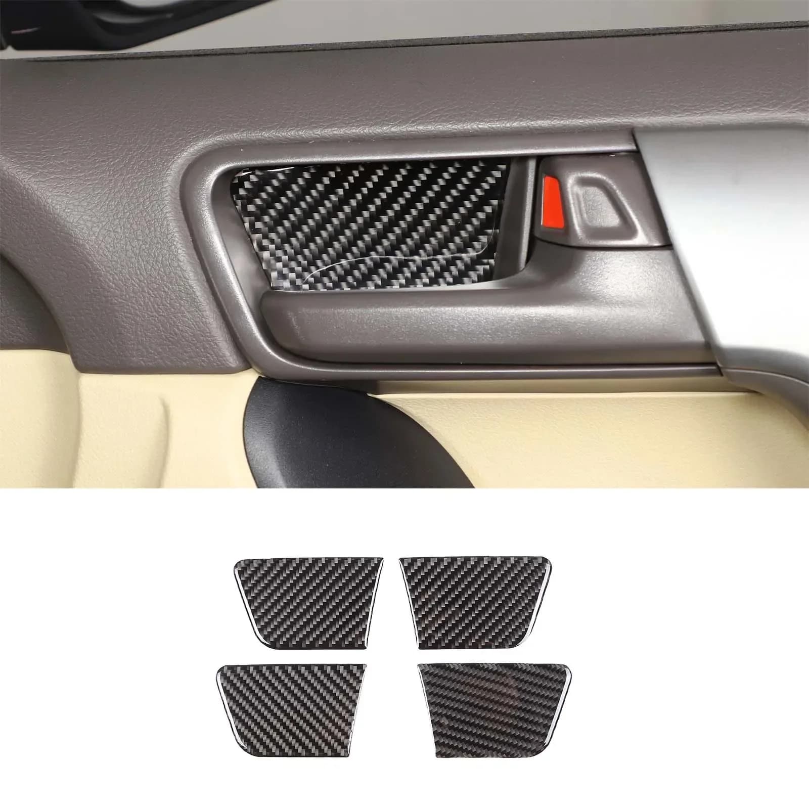 For Toyota Land Cruiser Prado FJ150 150 2010-2017 Soft Carbon Fiber Car Styling Inner Door Bowl Sticker Car Interior Accessories