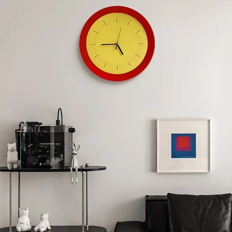 Memphis Style Round Wall Clock, Modern Simple Creative Wall Decor, Nordic Ins Style Home Decor For Living Room Bedroom​