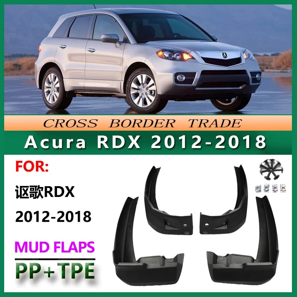 For 2012-2018 Acura RDX Mud Flaps Splash Guards Set of 4 Durable PP Material Mudguards Fender Protection