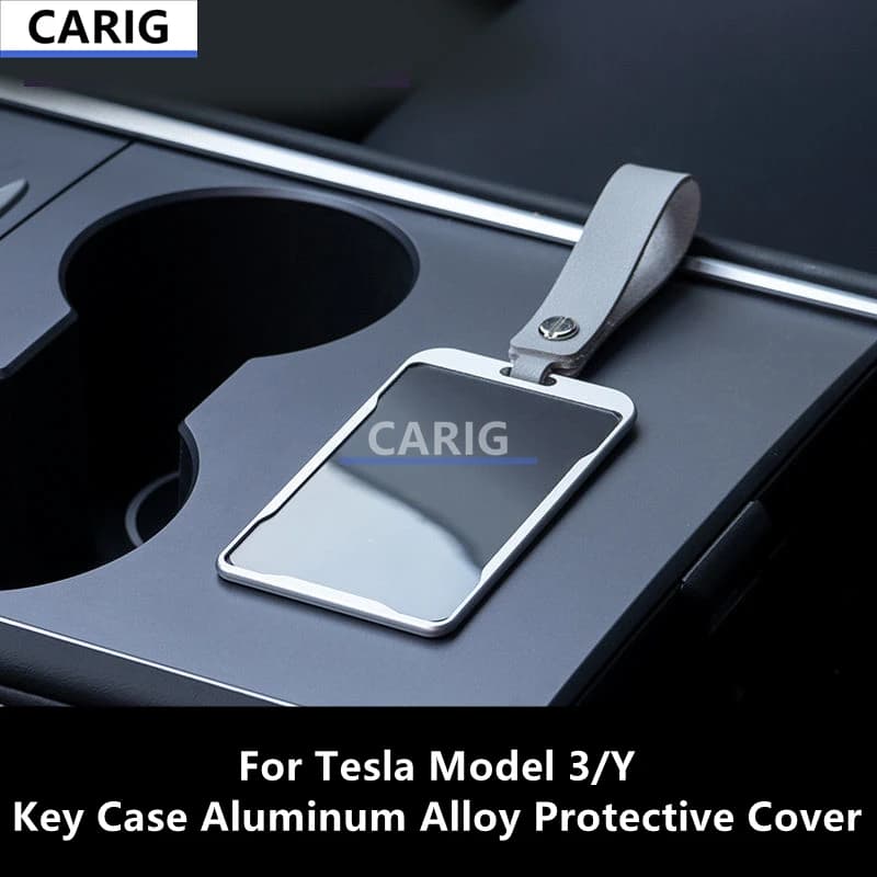 For Tesla Model 3/Y Card Key Case Aluminum Alloy Protective Cover All-Inclusive Anti-Slip Accessories