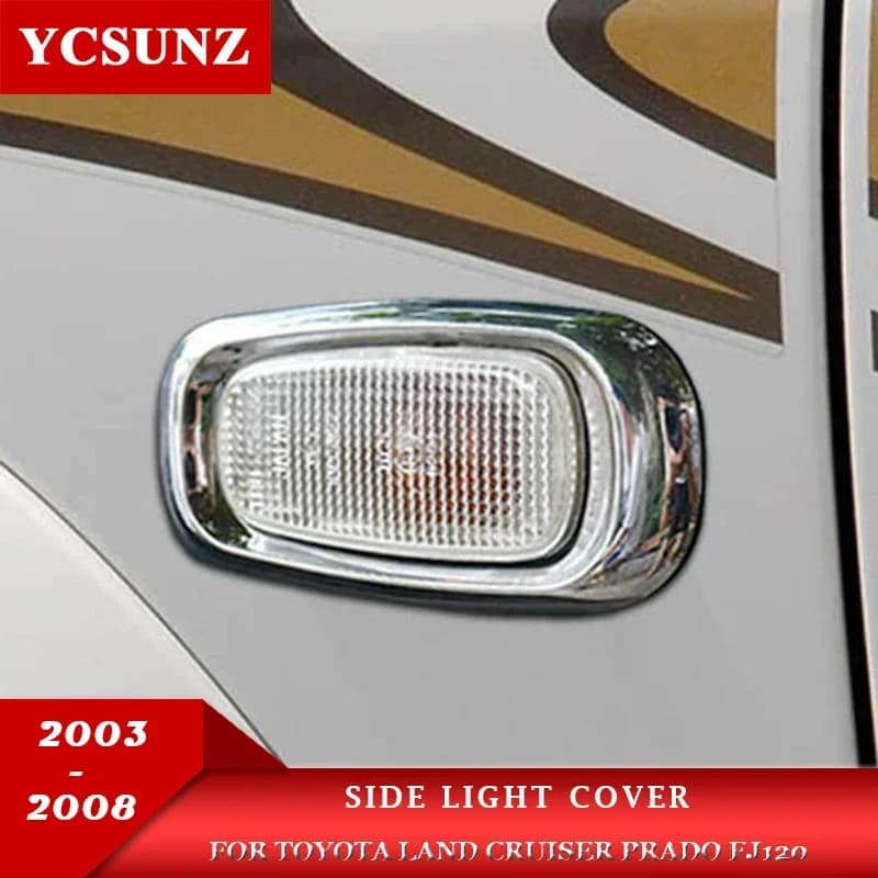 Chrome Side Light Cover Toyota Land Cruiser Prado Fj120 2003 2004 2005 2006 2007 2008 Car Accessories