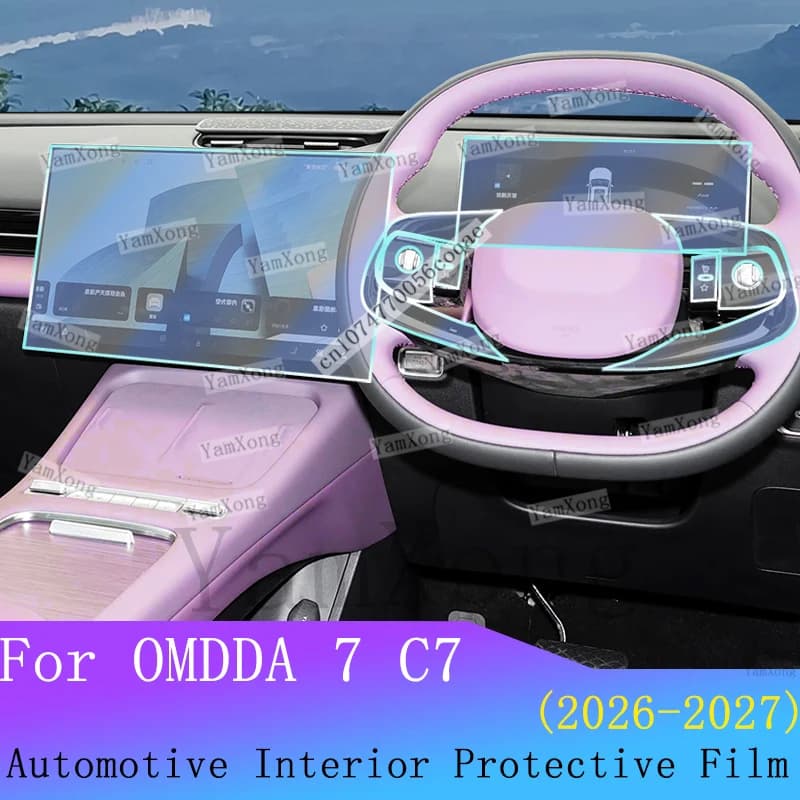 Car Navigation Dashboard screen Sticker For OMDDA 7 C7 interior Kit scratch Film Steering Wheel TPU Transparent Protection Film