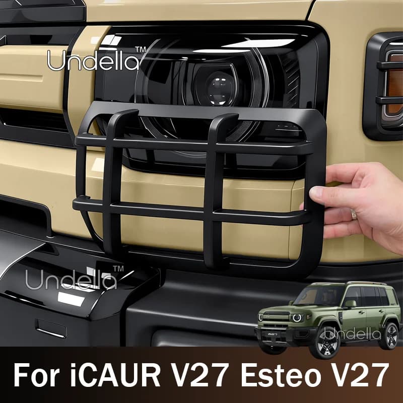 Car Front Fog Light Protection Headlight Rear Tail Light Lamp Cover For ICAUR V27 Esteo V27 2026 2027 Exterior Accessories ABS