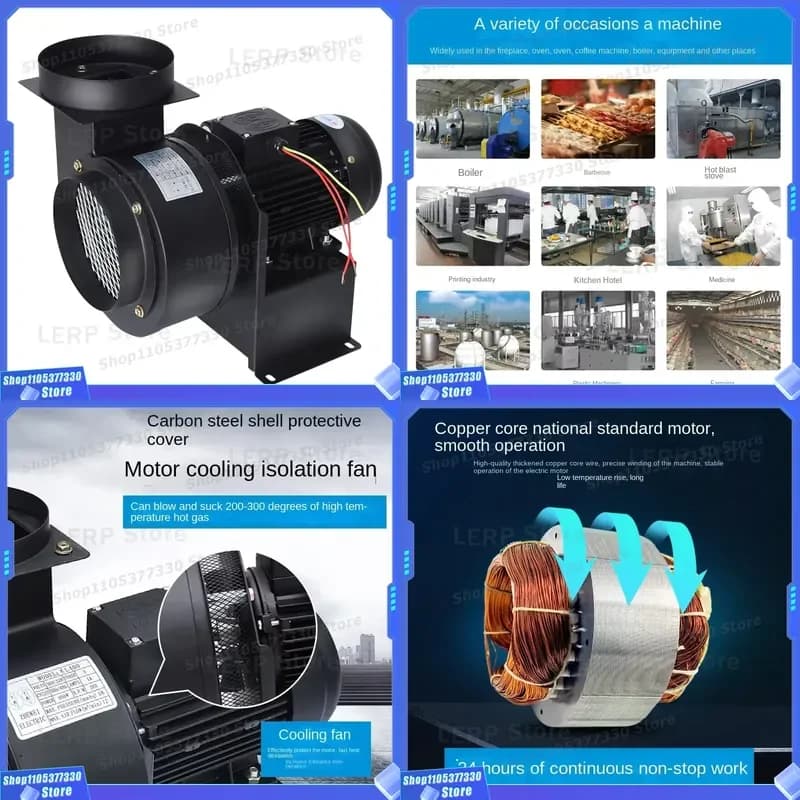 Zhemu CY125 High Temperature Centrifugal Fan Small Induced Draft Blower Multi Wing Heat Insulation Pumping for Industrial Use
