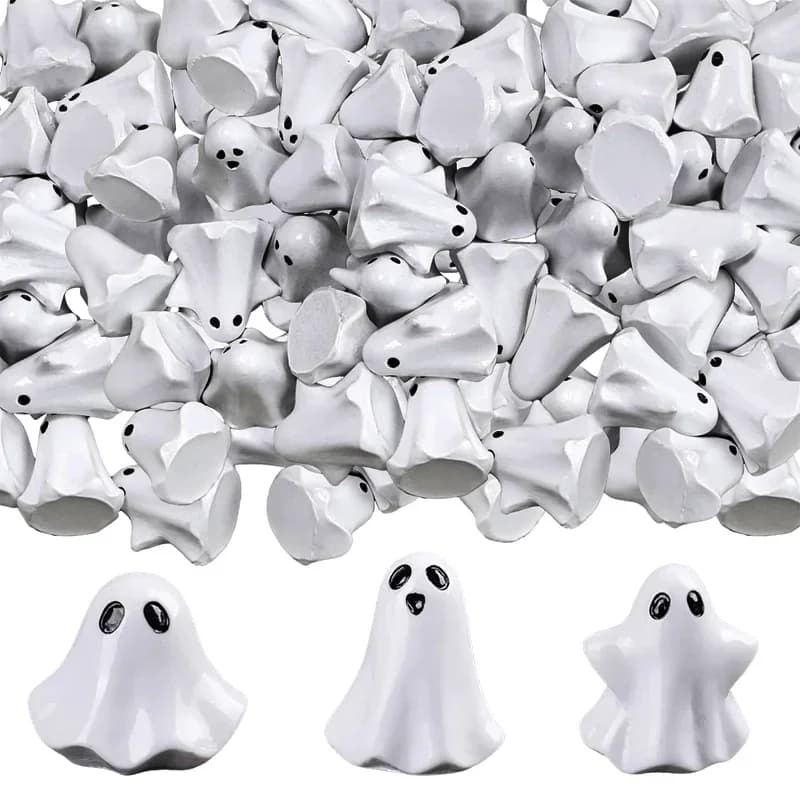 10/20 pcs Halloween Mini Resin Ghost Figurines Spooky Miniatures Micro Landscape DIY Craft Tabletop Home Decor Ornaments Gift