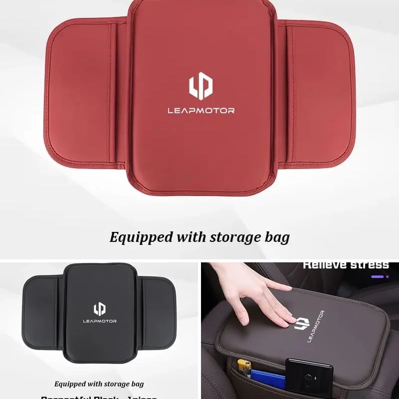 PU Leather Car Armrest Box Cover Center Console Protector For Leapmotor C11 C10 C16 C01 T03 S01 B10 Auto Accessories