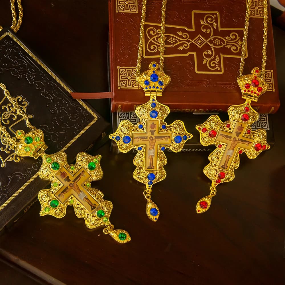 Eastern Orthodox Cross Pendant Church Jesus Pendant Ritual Supplies Jesus Gathering, Religious Decoration Gift for Priest