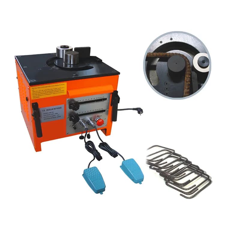 Automatic 4-25mm RB-25 Aluminum Rebar Bending Machine Hydraulic Motor 110v 220v for Building Projects