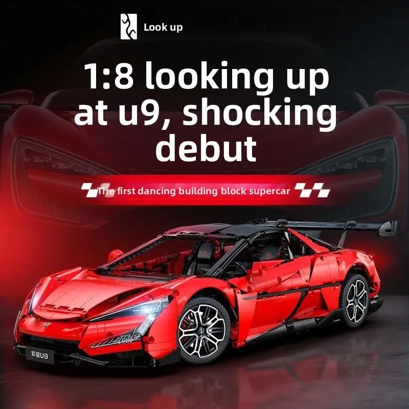 Genuine authorized BYD looks up to the u9 electric remote control sports car building block assembly boys gift