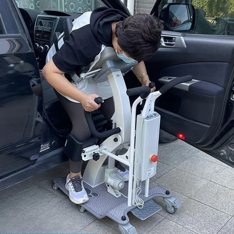 Hug lifting machine assists paralyzed elderly to quickly shift up and down bed wheelchair toilet for easy cleaning