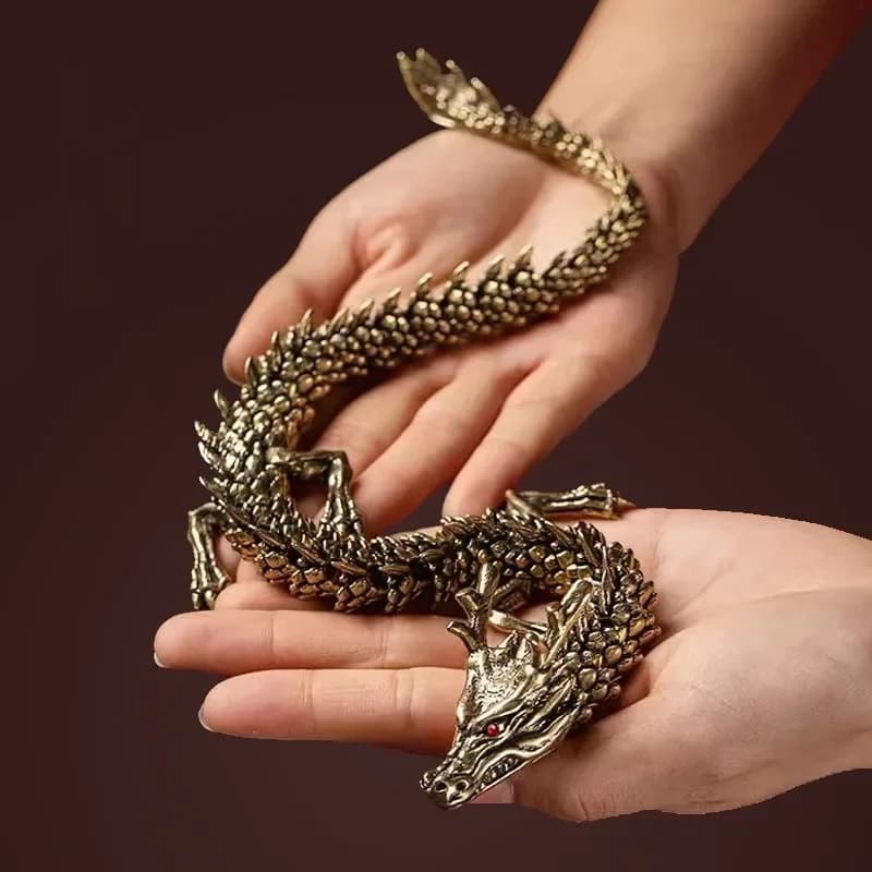 3D Printed Articulated Dragon Chinese Dragon Flexible Realistic Made Ornament Toy Model Home Office Decoration Decor