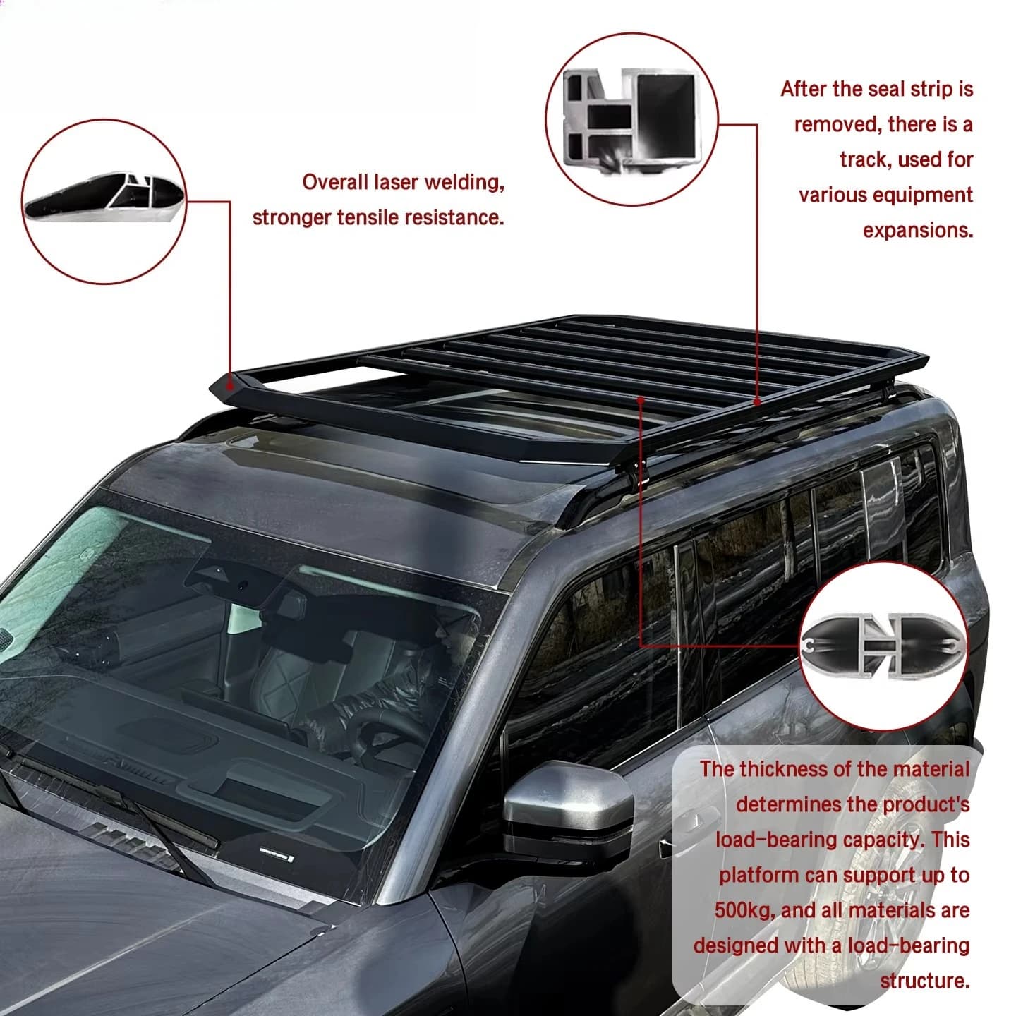 Car Roof Rack Aluminum Alloy  Easy Installation Tent Mounting Rust and Corrosion protection Strong and Durable