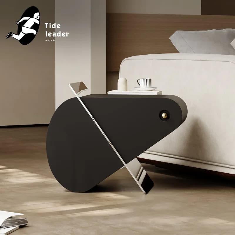 Modern Minimalist Living Room Black Side Table Designer Art Creative Sofa Side Table Small Coffee Table
