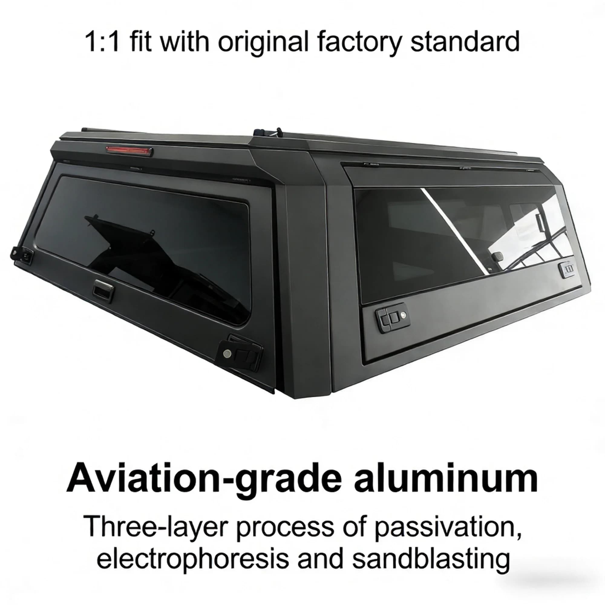 Premium Hunting Pickup Canopy Secure Lightweight Topper for Mitsubishi L200 & CHEVY SILVERADO (High Rise + Roof Rails)