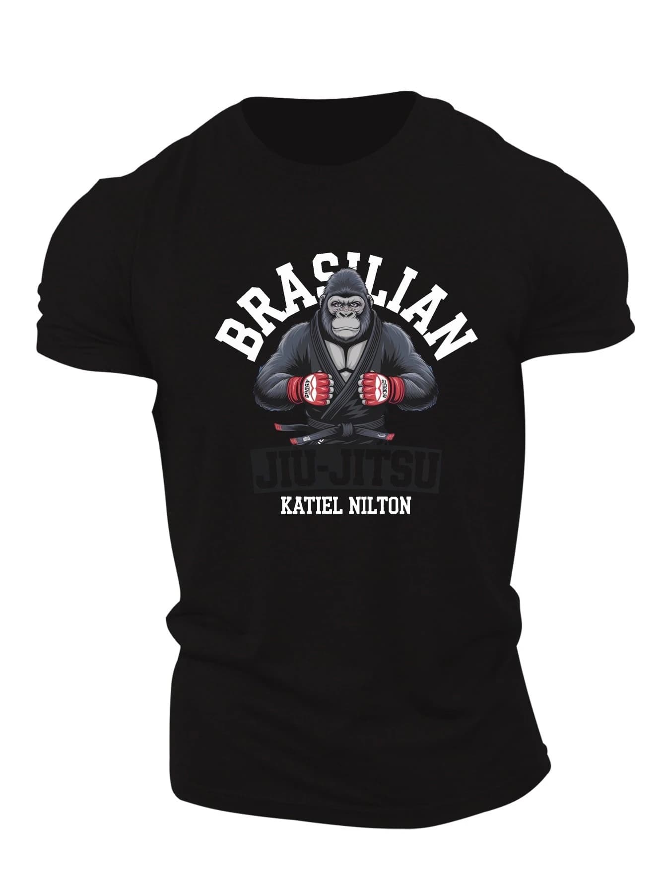 Gorilla kimono logo designed by Brazilian Jiu Jitsu Institute, 100% cotton men's short-sleeved printed T-shirt in summer.