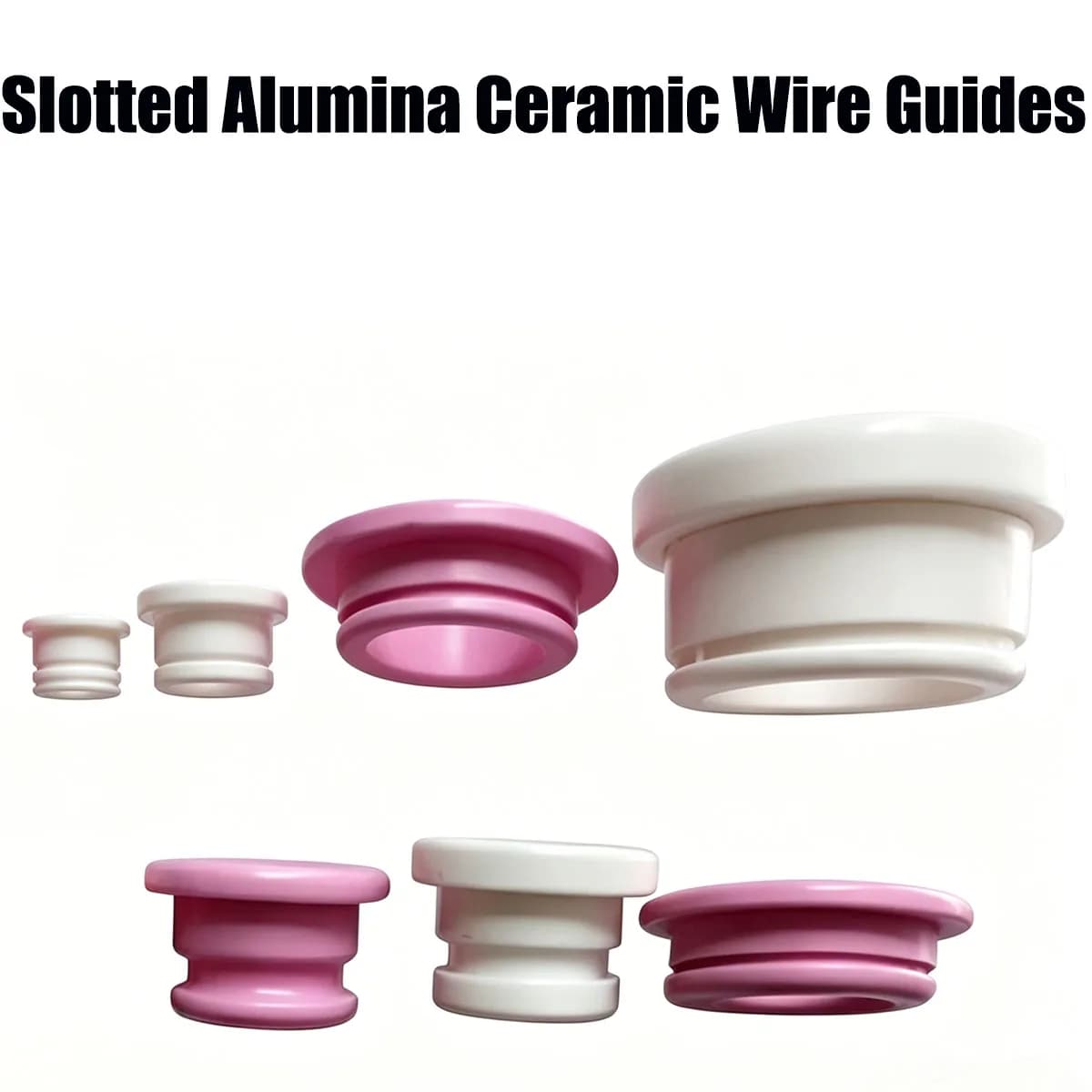 100pcs-10pcs Slotted Alumina Ceramic Wire Guides,High Wear-Resistant Grooved Porcelain Eyelets for Textile Machinery