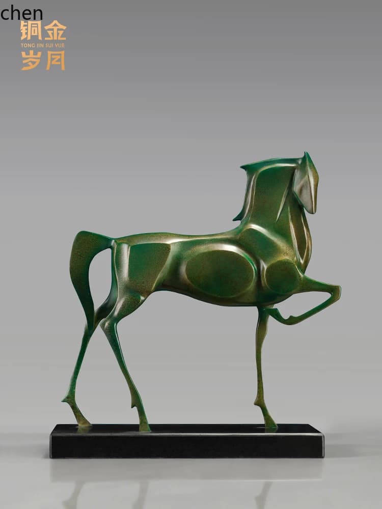 Brass Horse Ornament Craft Home Living Room Study Office Decoration