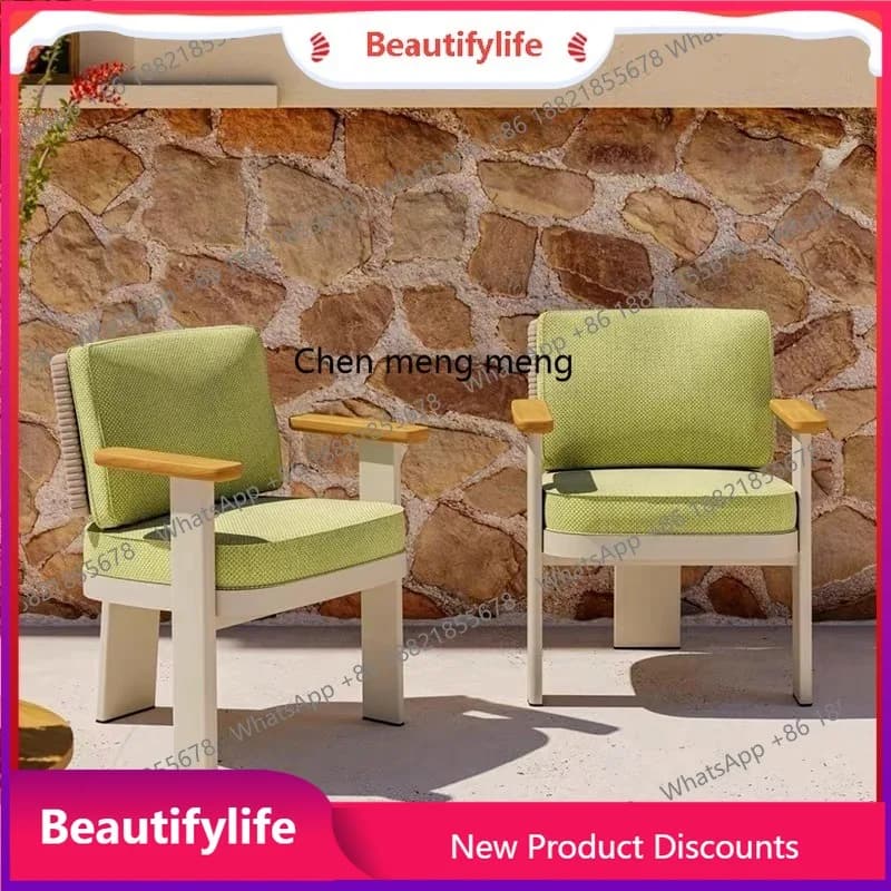 H Hotel solid wood waterproof sunscreen rattan courtyard open-air leisure dining table, outdoor sofa tables and chairs  H