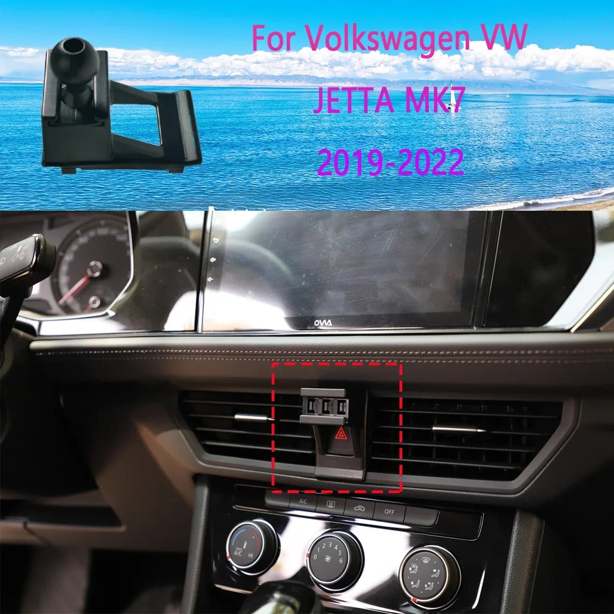For Volkswagen VW Jetta MK7 2019-2022 Car Specific Phone Holder with Wireless Charging Dashboard Mount Direct Fit