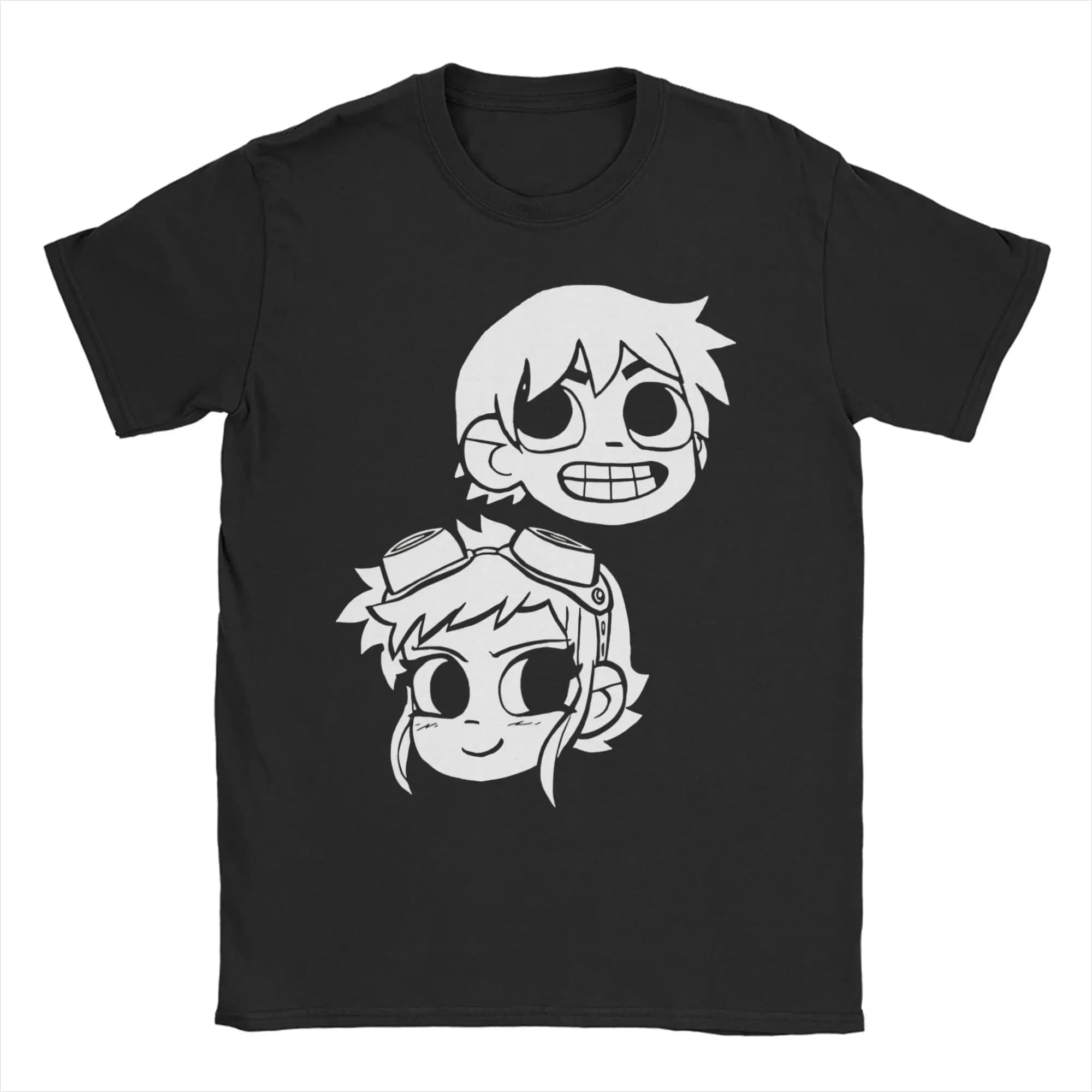 Streetwear T Shirt Summer Scott Pilgrims  Hippie T-Shirts  Pure Cotton Tshirt for Adult Y2K Funny Printed Short Sleeve Clothes