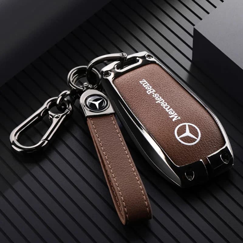 Car Alloy Key Case Key Bag Shell Key Chain For Mercedes Benz A C E S G Class GLC CLE CLA GLB GLS W177 W205 W213 W222 X167 AMG