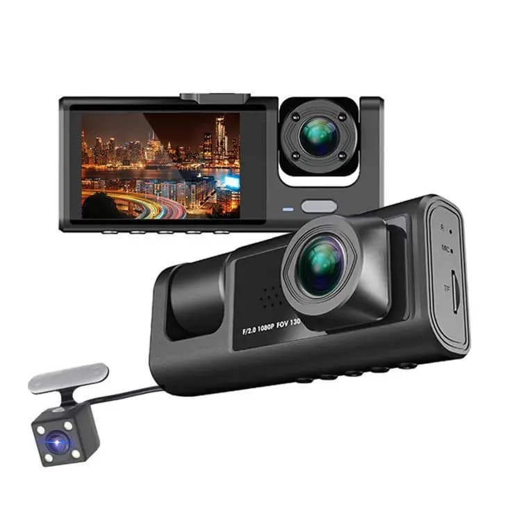 Dash Cam 3 Channels 1080p Hd  Front Rear and Inner Camera Car Video Recorder Dvr Black Box  Driving Record for Car