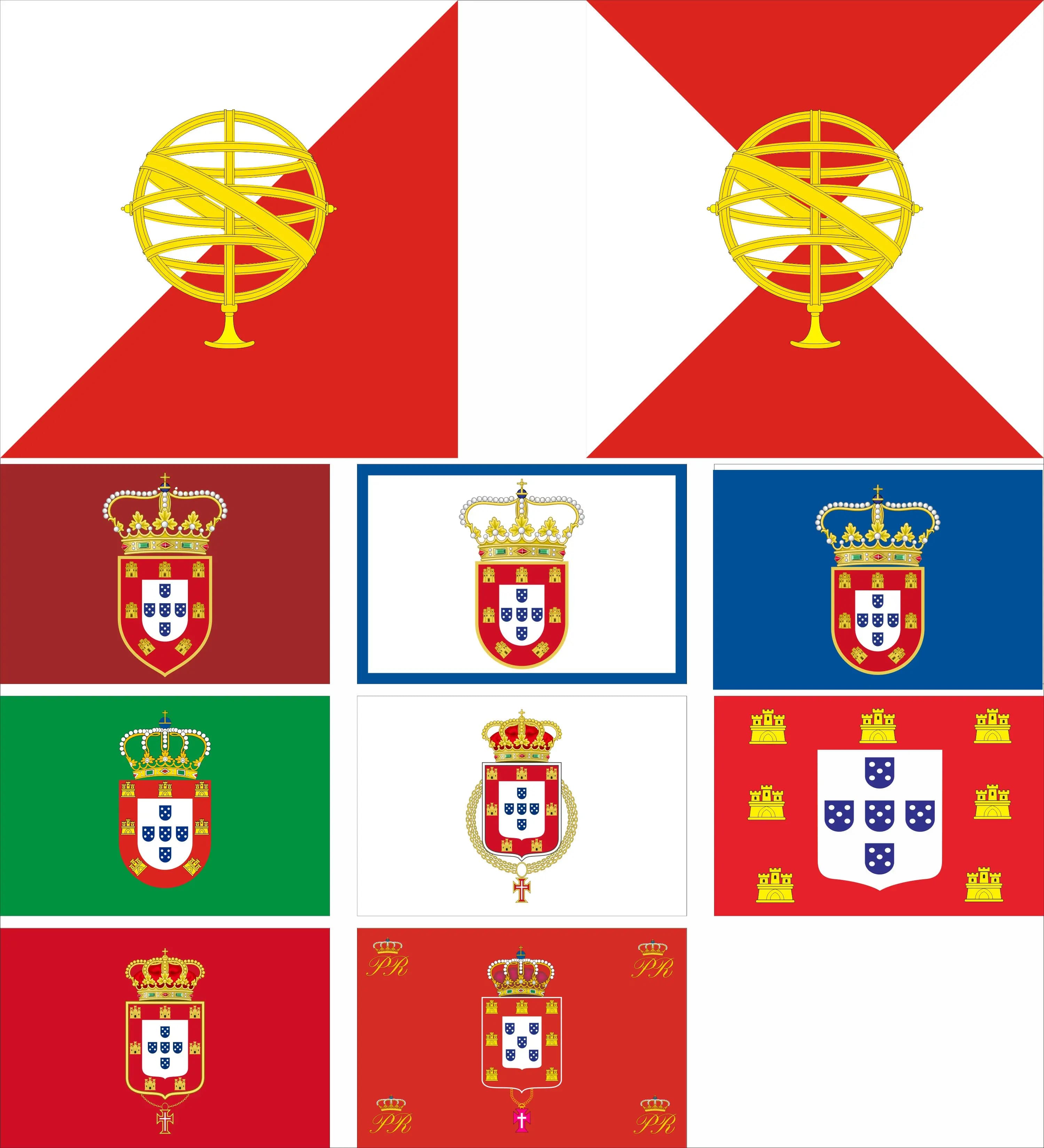 Portugal King Manuel I 1495 flag Sebastian and King John IV banner 3x5ft and 4x4ft Double sided printing King Peter II flags