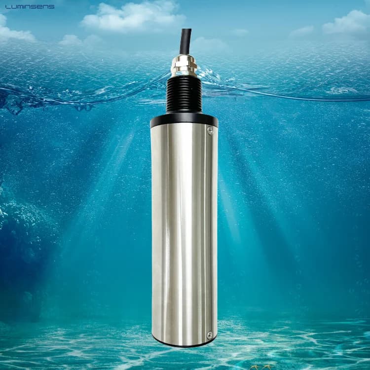LMS-CHL100 RS485 Output Waste Water Treatment Testing Fluorescent Optical Chlorophyll Meter Self-cleaning Chlorophyll Sensor