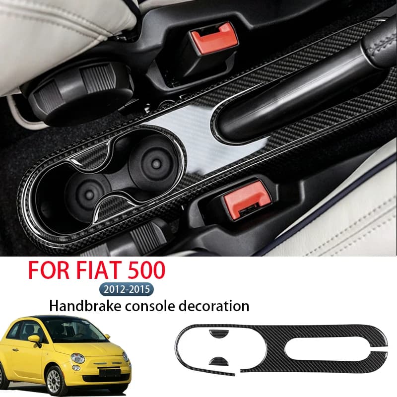 FOR FIAT 500 2012-2015 Soft Carbon Fiber Handbrake Panel Decorative Stickers, Automotive Interior Protection Accessories
