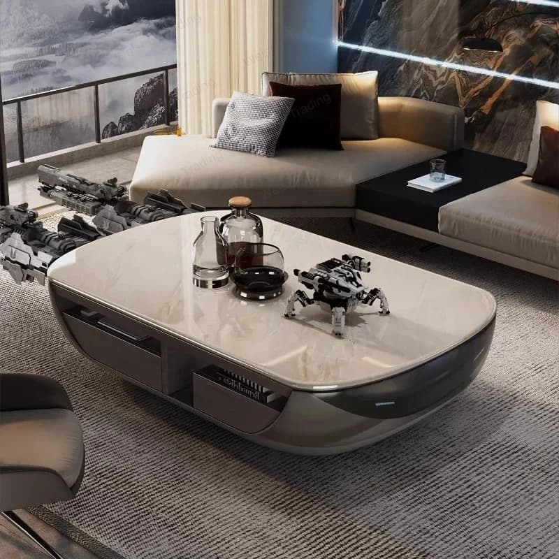 Nordic Designer Coffee Tables Luxury Storage Living Room White Coffee Tables Premium Matt Big Glam Console House Accessories
