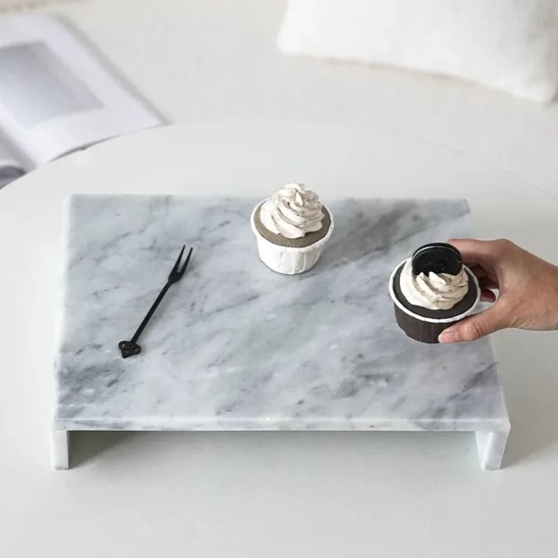Natural marble tray, pastry jewelry display tray, home improvement hotel storage rack