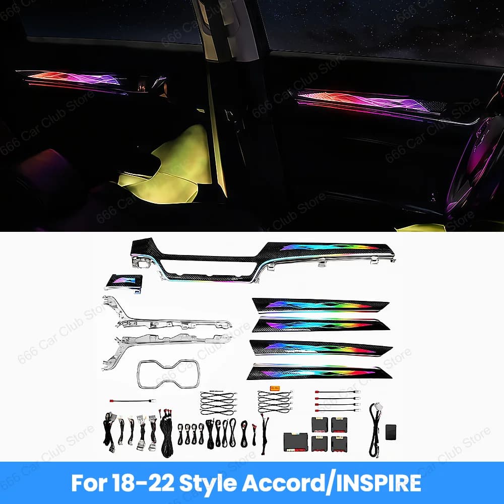 256 Colors LED Ambient Light For Honda Accord 10/10.5 Generation 2018-2022 Car Fuel Powered Models