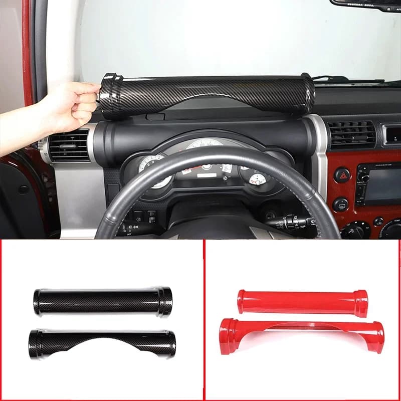 For 2007-2021 Toyota FJ Cruiser ABS Carbon Fiber Car Modeling Car Dashboard Cylindrical Decorative Strip Sticker Auto Parts