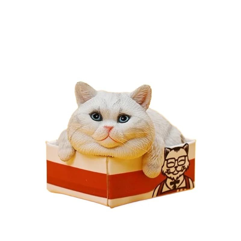 Express Cat 4.0 Carton Blue Cat Three Flowers Pet Cat Animal Model Doll Figure Play