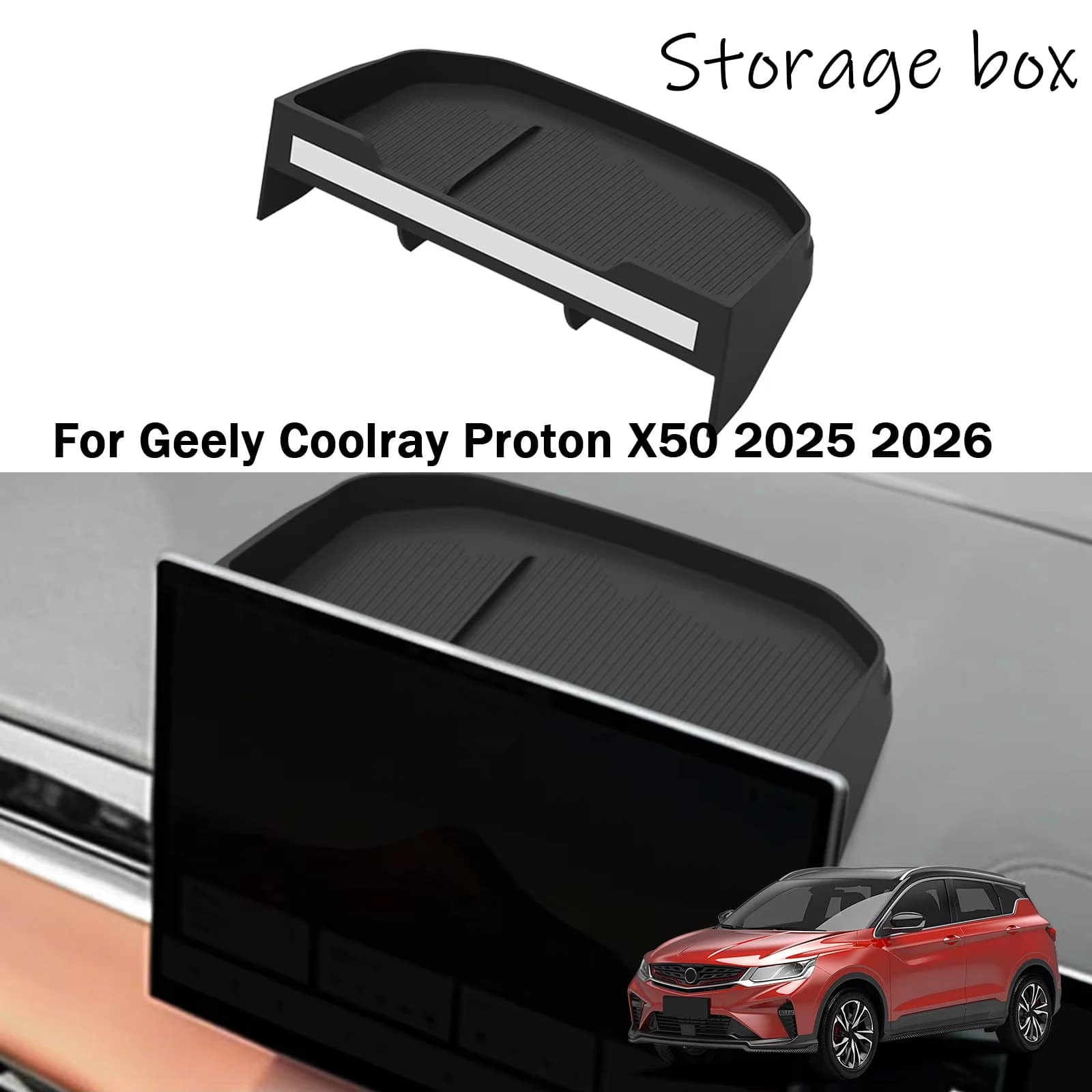 Dashboard Storage Box Center Console Hidden Tray Behind Screen Accessories Silicone For Geely Coolray Proton X50 2025 2026