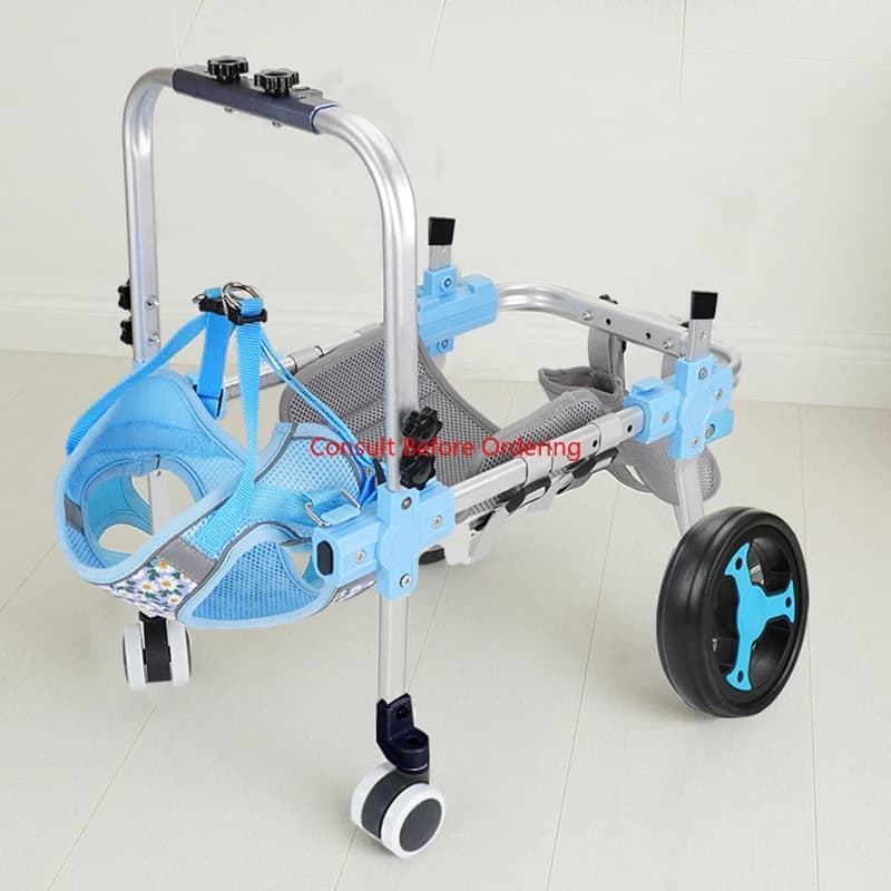 Four Wheel Assisted Walking Adjustable Dog For Hind Legs Durable Pet Mobility Cart With Comfort Fit For Elderly Dogs