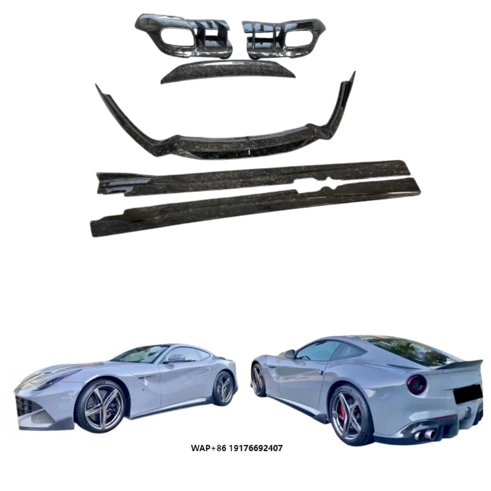 Style Forged Carbon Fiber Body Kit for F12 Upgrade, Front Lip, Rear Diffuser, Side Skirt, Spoiler, Custom Car Kit
