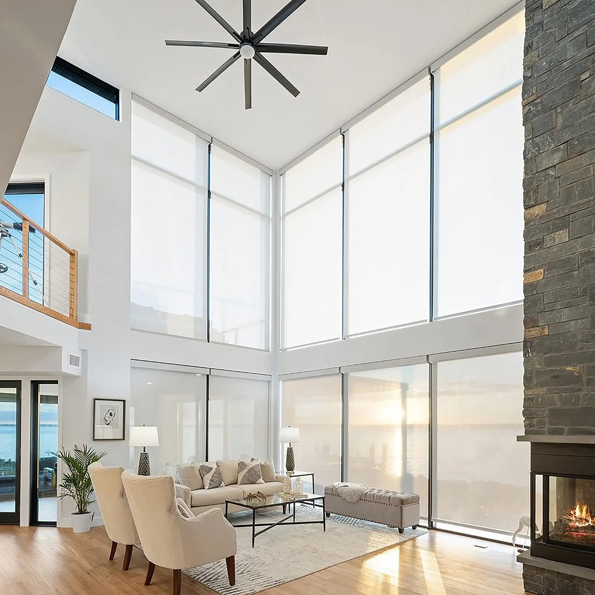 Smart WiFi Blinds Save Energy! Auto Motorized Shades for Sun & Heat Control. Blackout, Voice/App Control. Works with Smart Home.