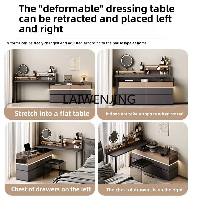 Italian minimalist dresser chest cabinet integrated small apartment bedroom bedside cabinet retractable