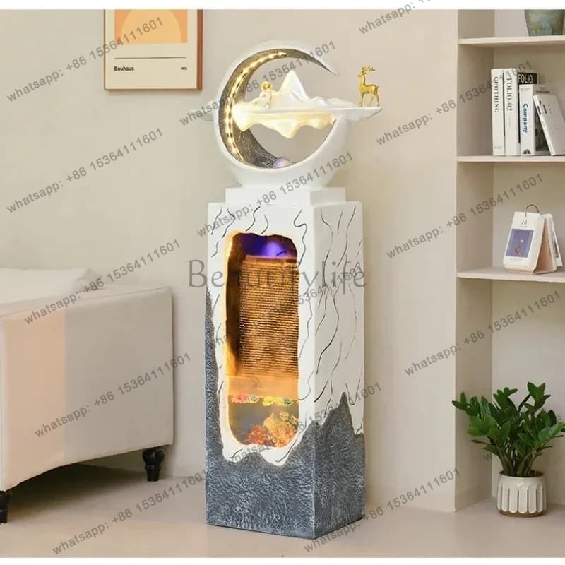 Light Luxury Flowing Water Ornaments Fountain Waterscape Floor Home Decorations