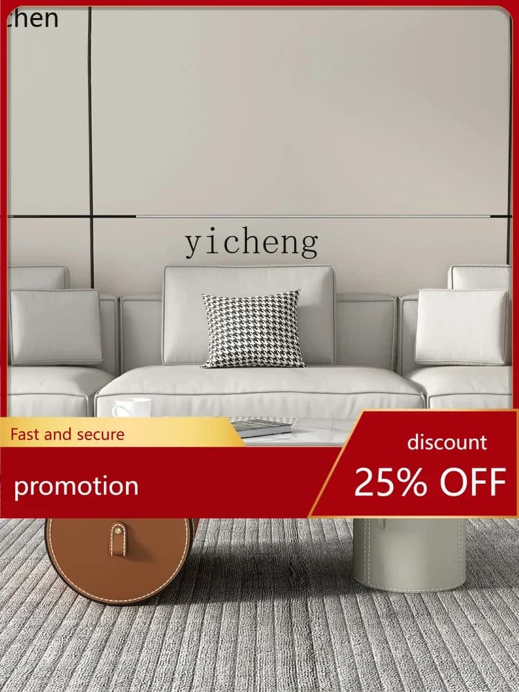 YFY  Light Luxury High-End Saddle Leather Shaped Stone Plate Tea Table Creative Tea Table