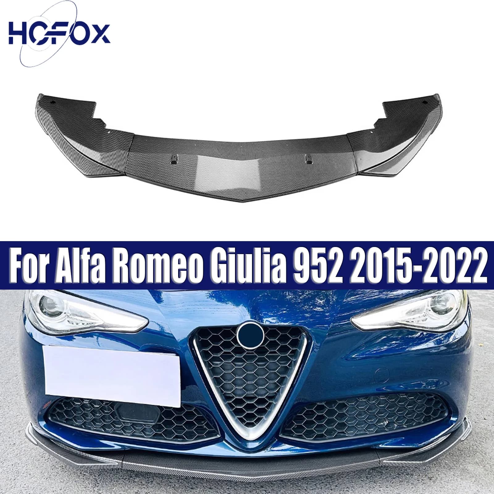 For Alfa Romeo Giulia 952 2015-2022 Front Bumper Lip Spoiler Splitter Diffuser Trim  Bodykits
