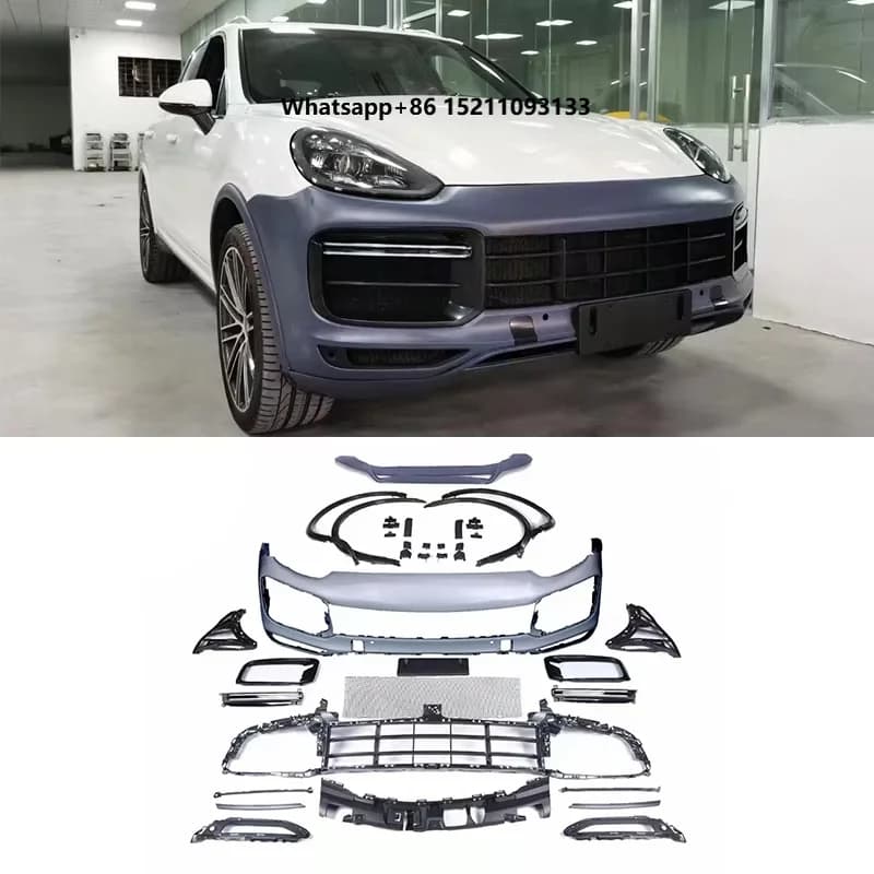 2015-2017 958 Car Conversion Upgrade Bodykit  Front Bumper with Fog Light Cut-Outs for