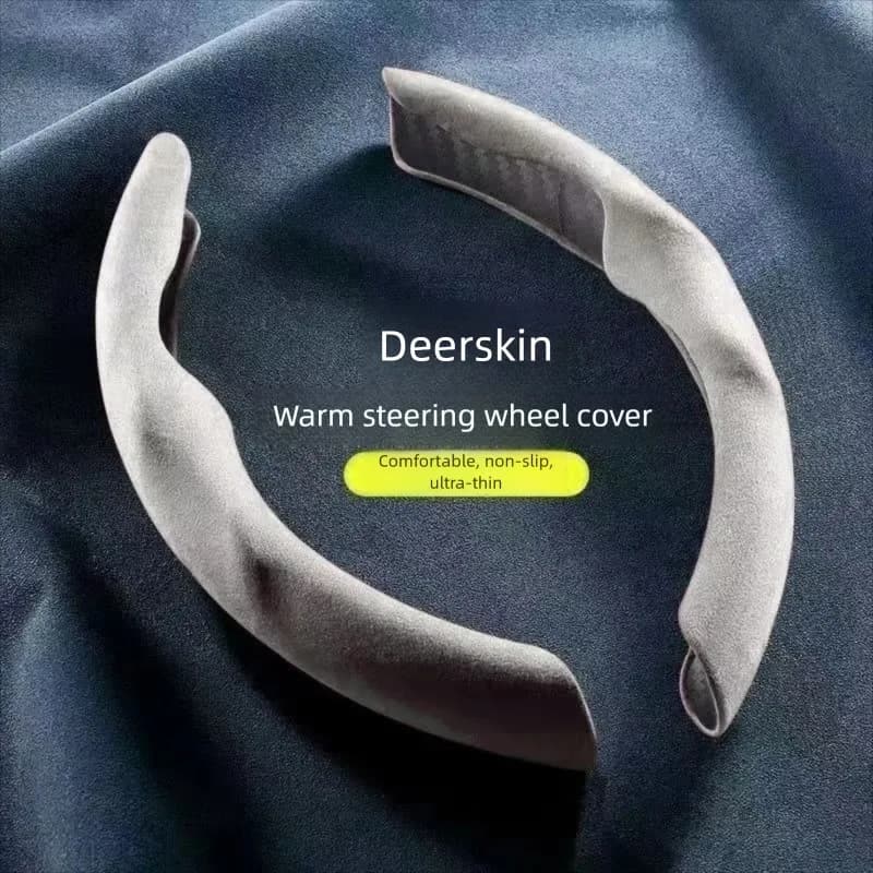 Suede Steering Wheel Cover for Alfa Romeo Giulia Stelvio 4c Giulietta Tonale 156 159 166 - Non-Slip Sweat-Absorbent Universal