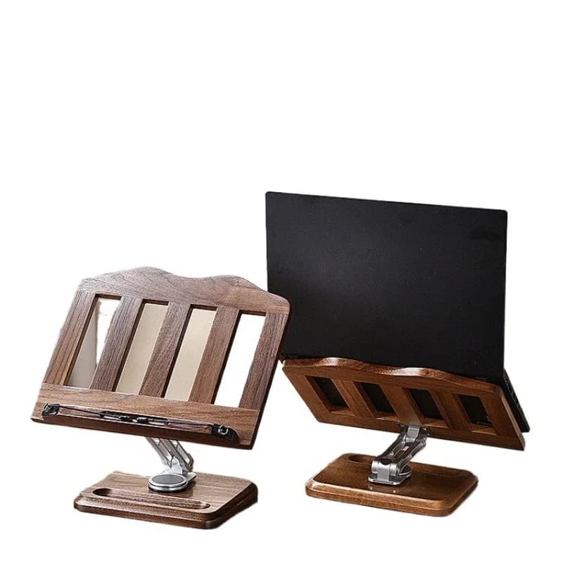 Walnut computer notebook holder, desktop height increase, rotatable lifting heat dissipation base, solid wood