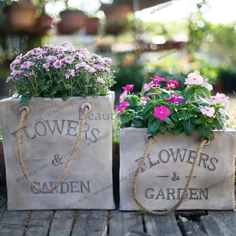 European art rectangular flower pot large diameter succulent plant decoration courtyard creative balcony layout