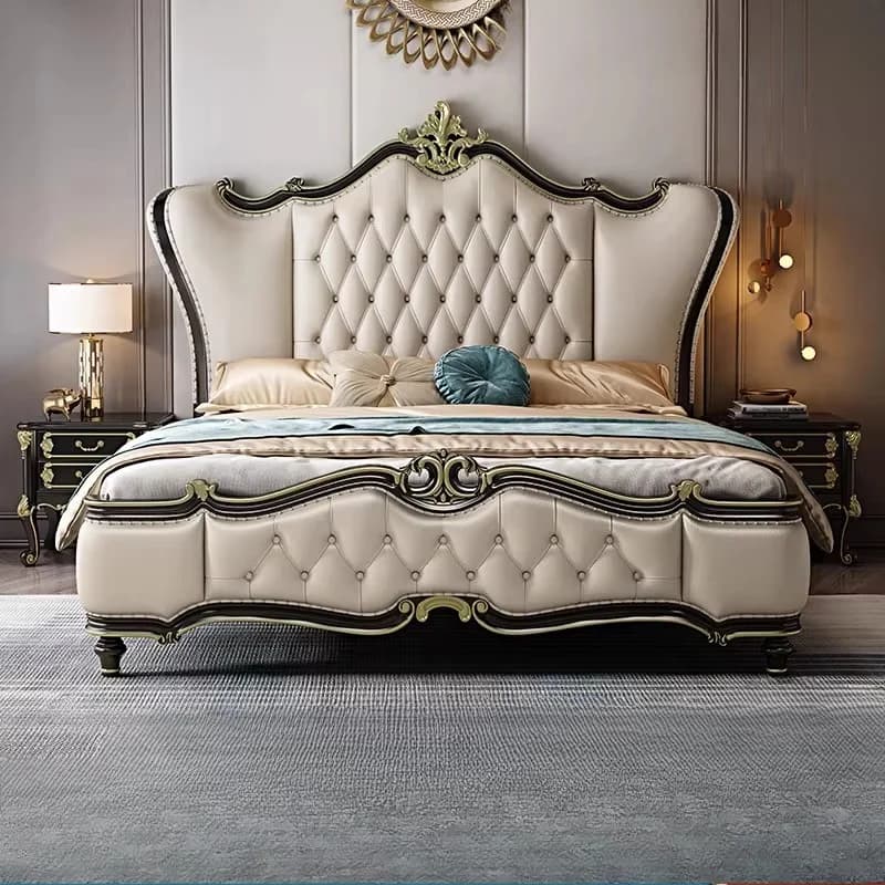 European Modern King Size Bed Modern Pretty Design Princess Bed Loft Comferter Camas De Dormitorio Luxury Bedroom Set Furniture